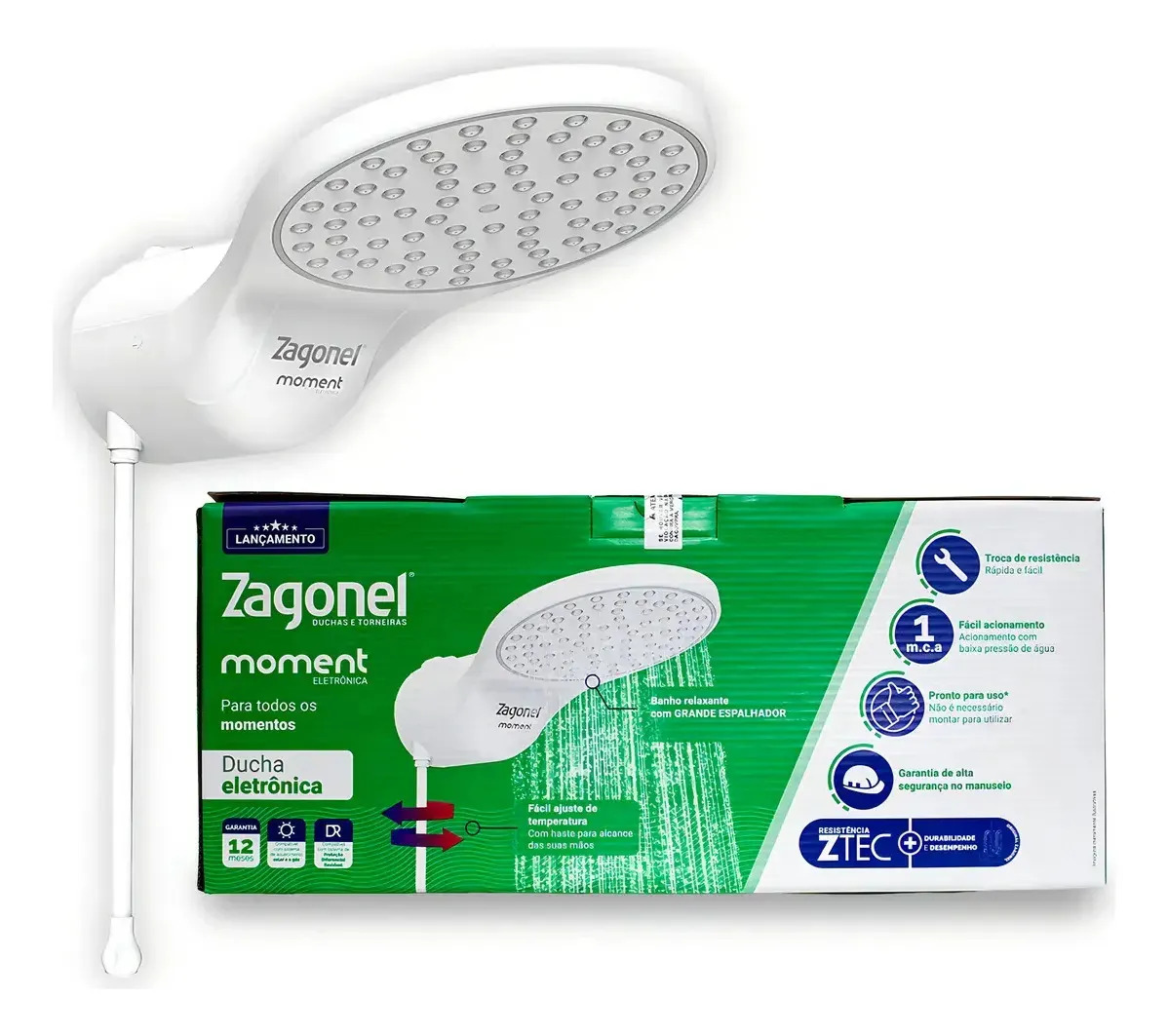 Chuveiro Eletrônico Zagonel Moment 7500W Branco
