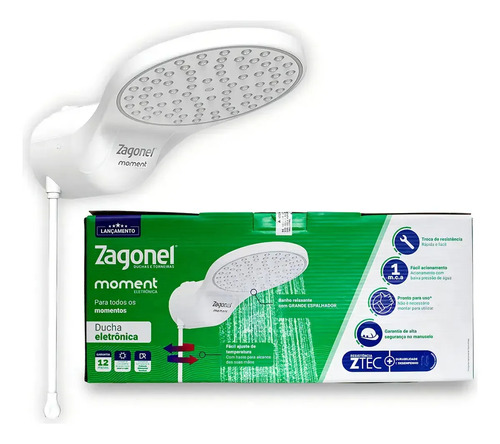 Chuveiro Eletrônico Zagonel Moment 7500W Branco