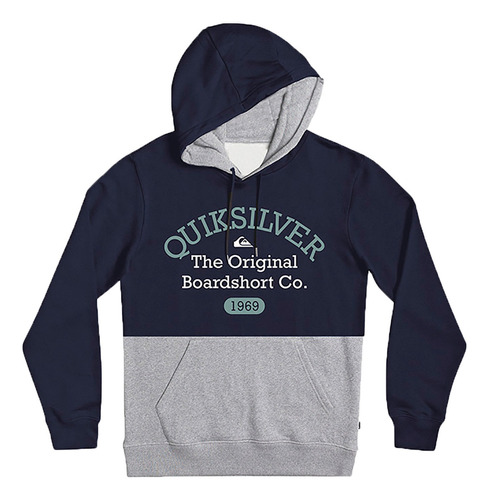 Canguro Quiksilver Lifestyle Hombre Emboss Marino-gris Blw