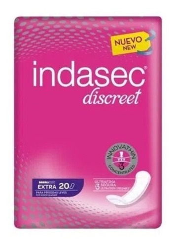 Indasec Discreet Extra Para Pérdidas Leves Apositos 20 Unids