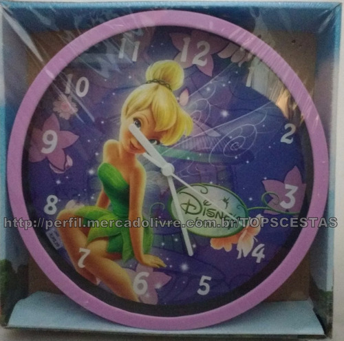 Relógio Parede Infantil Tinker Bell Sininho Fada Disney