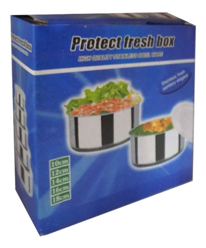 Imagen 5 de 7 de 5 Tapers De Acero Inoxidable Bowl Recipiente Metálico Vianda