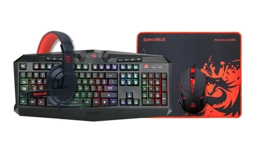 Combo Teclado, Mouse, Audifono Pad Redragon S101 Gaming Usb