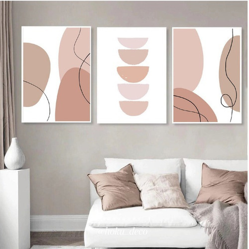 Imagen 1 de 1 de Cuadros 30x45 - Set X 3 - Abstracto Colores Pasteles