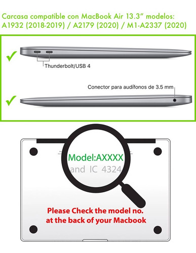 Carcasa Para Macbook Air 13 M1 A2337 / A2179 / A1932 Diseños