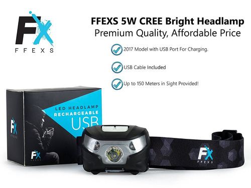 Recargable Linterna Frontal Usb Faro Faros Led Super Brillan