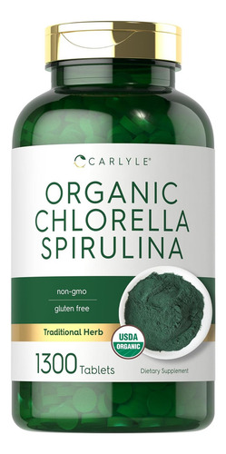 Clorela Espirulina Orgánica Con 1300 Tabletas Hecho En Usa