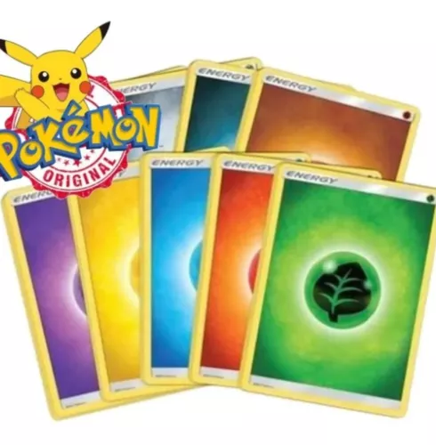 Carta Pokémon Lote Com 90 Energias Kit Com 10 de cada Tipo Originais Novas