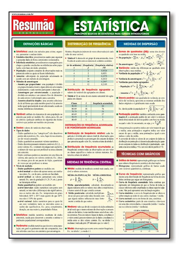 Estatística: Estatística, De Mijares C.. Série N/a, Vol. N/a. Editora Resumao, Capa Mole, Edição N/a Em Português, 2005