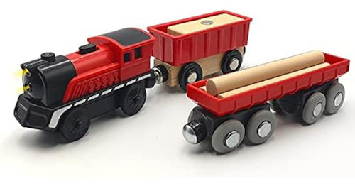 Tren De Carga A Pilas Para Tren De Madera, Juego