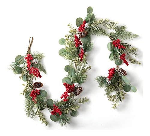 Lohasbee Navidad Artificial Garland, 5 Pies Pino Cono Zkmcg