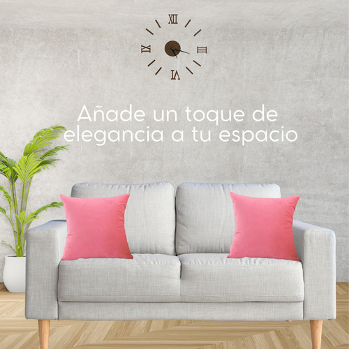 4 Fundas Decorativas Para Cojín 45x45 Cm Tela Suede Sala Hab Rosa