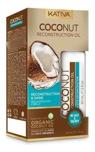 Aceite De Coco Reconstruccion Y Brillo Capilar Kativa 60 Ml