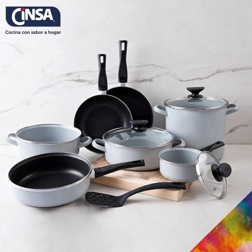Imagen 5 de 7 de Batería De Cocina De 11 Piezas Cinsa Silver Aniversario