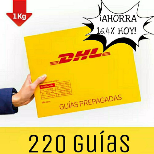 220 Guía Prepagada Día Siguiente Dhl 1kg+recolección Gratis