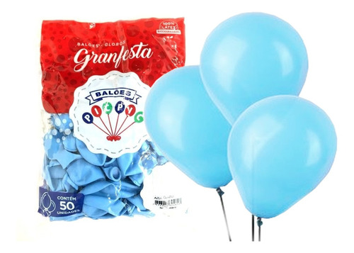 500 Bexiga Balão Liso Pequeno N° 6,5 - Azul Claro (10pct)