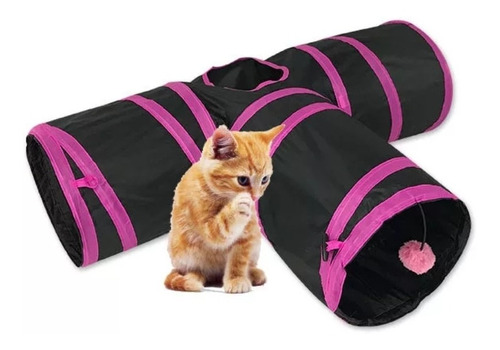 Tunel De Gatos Juguete Plegable Mascotas Interactivo 