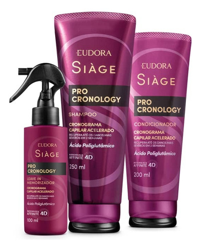  Eudora Siage Pro Cronology Shampoo+condicionador+leave-in