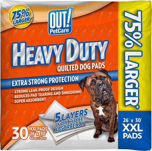 Out! Heavy Duty Xxl Almohadillas Para Perros, 26 X 30, 30 Un