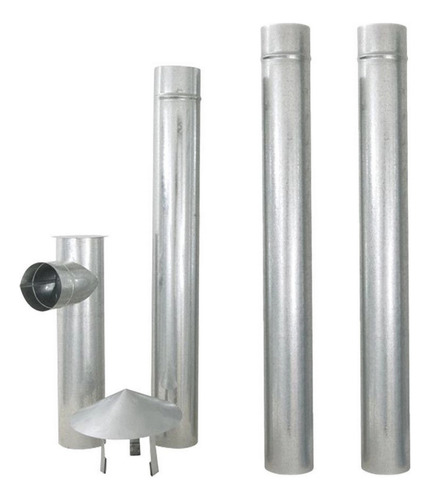 Kit Chaminé 115mm Inox 0,43mm Cd28 Lenha Inox
