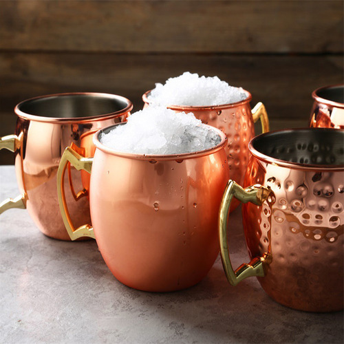 Taza Tipo Mula Chapada En Cobre, 550 Ml, Taza De Cerveza De