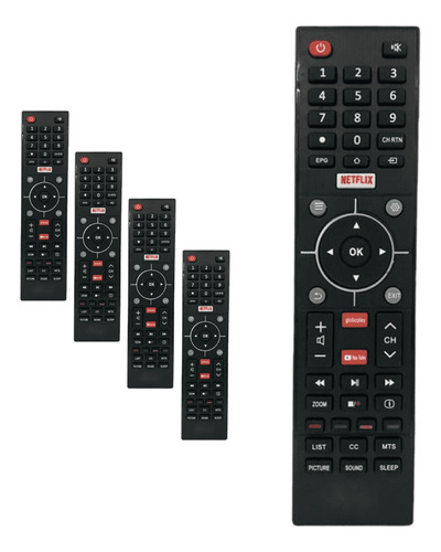 Kit 5 Controle Compatível Smart Tv Semp Toshiba Ct-6810 6840