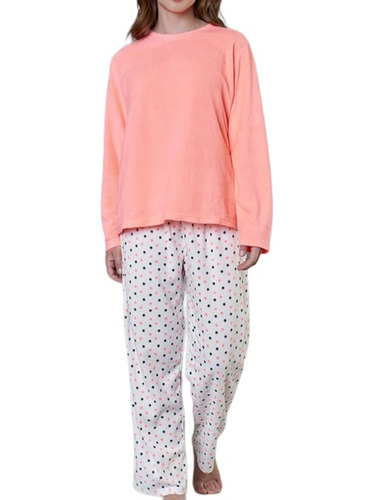 Pijama Micropolar Delgado Coral Fuerte