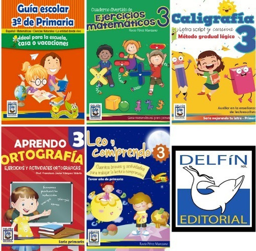 Guías Escolares 3ro Primaria Paquete De 5 Libros Didácticos