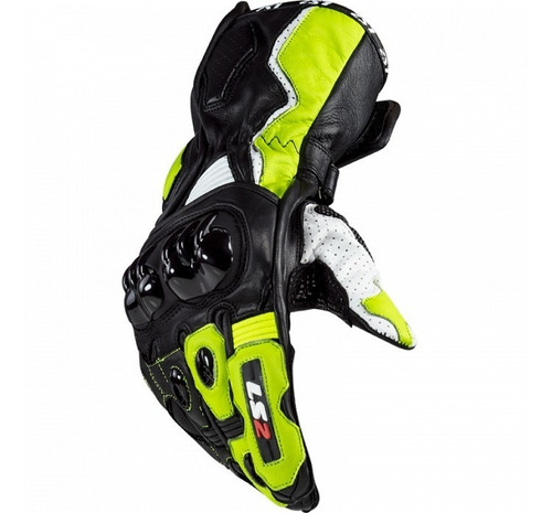 Guantes Ls2 De Carrera Modelo Swift Cuero - Amarillo Y Negro