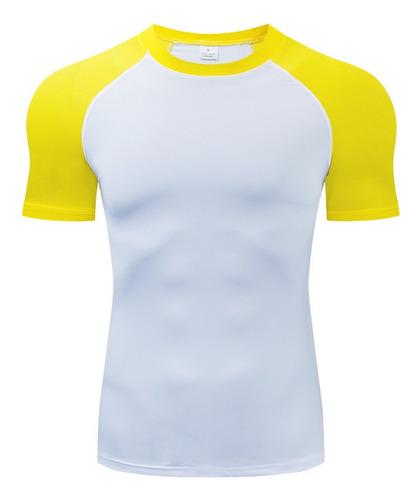 Playera Deportiva Hombre Elástico Transpirable Manga Corta