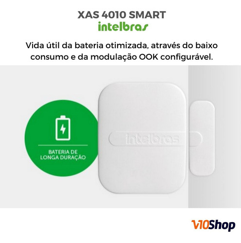Sensor De Abertura Magnetico Xas 4010 Smart Intelbras Branco