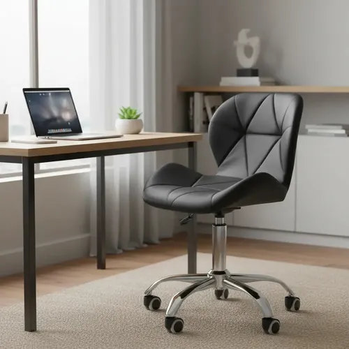 Cadeira Escritório Elidy Home Decor Ergonômica Preto Giratória Rodinhas