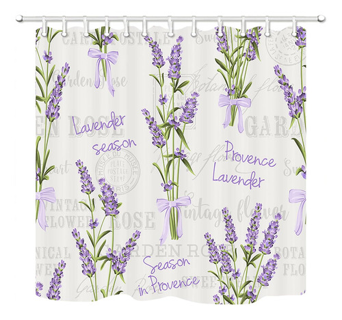 Cortina De Ducha Shocur, Color Lavanda, Primavera, Vintage,