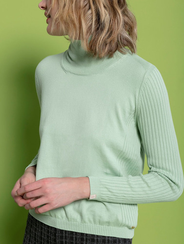 Imagem 3 de 3 de Blusa Feminina Gola Alta Biamar Lã 100% Algodão Várias Cores