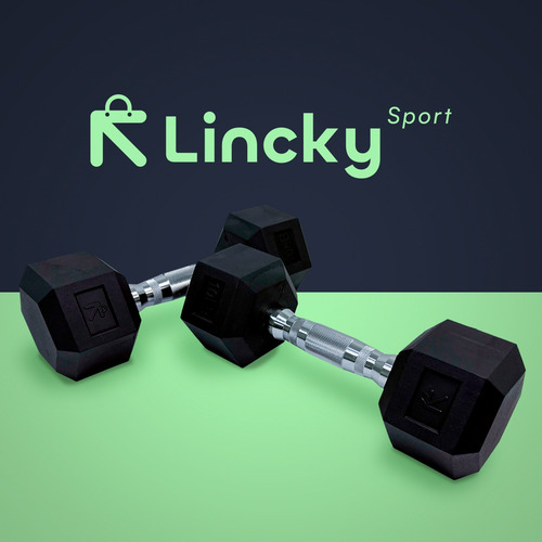 Kit De 2 Mancuernas Lincky Hexagonal Ejercicio Gym 10 Lb C/u