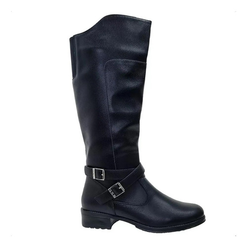 Bota Feminina Montaria Mooncity 72109 Pto