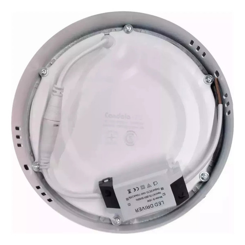 Plafon Led Calida 12w = 70w Redondo Con Base 17cm Candela