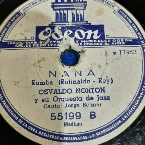 Pasta Osvaldo Norton Orq Jazz Teddy Belmar Odeon C182