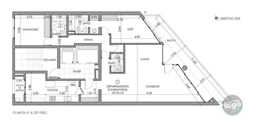 Imagen 19 de 19 de Departamento En Venta De 2 Dormitorios Libertad 300