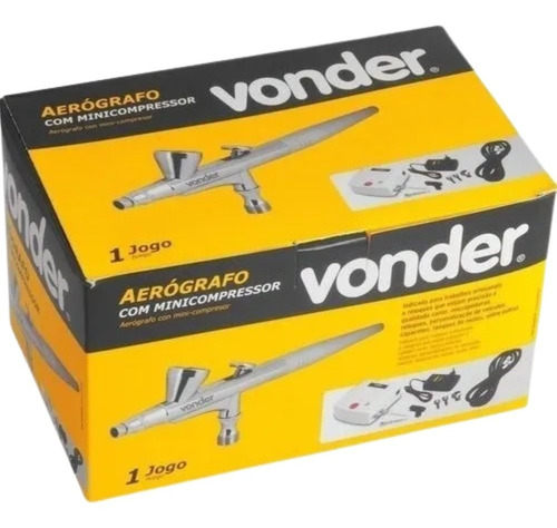 Imagem 6 de 7 de Kit Aerógrafo Com Mini Compressor + Acessorios Vonder