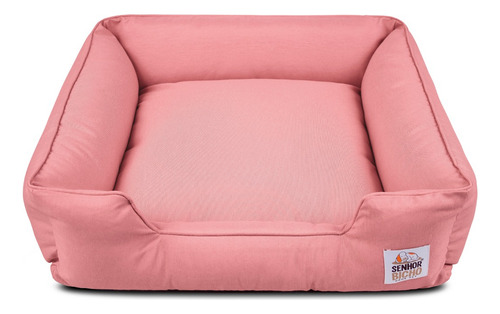 Cama De Cachorro Com Zíper Impermeável 53x53 Senhor Bicho Cor Rosa-pálido Desenho Liso