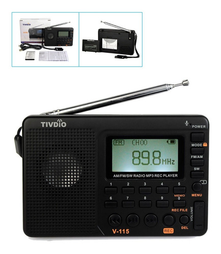 115 V Tivdio Am/fm/sw Mini Radios Mundo Banda Receptor Repro