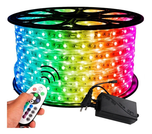 Cinta Led Rgb X 25 Mt Multicolor 110v Rollo Completo