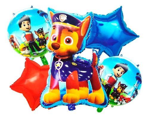 Globos Paw Patrol Patrulla Canina Chase Perro Policia Azul