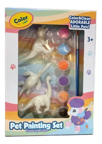 Set Mascotas Dinosaurios P pintar Y Lavar Juguetech 8825a 2