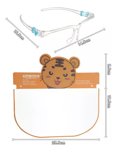Careta Máscara Visor Protector Facial Tipo Gafas Para Niños