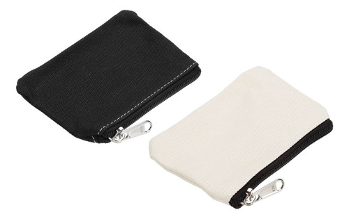 Monedero Mini Con Cremallera Cartera Pequeña Negro Y Blanco