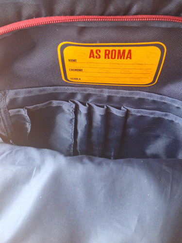 Mochila Escolar Original As Roma Con Ruedas.importada. Azul Liso (Usado)