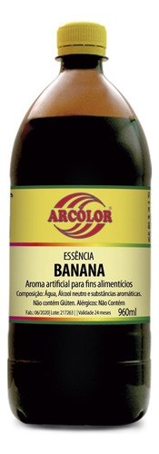 Essência Artificial Comestível 960ml Arcolor Sabor Banana