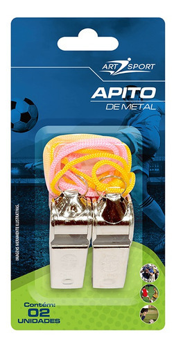 Apito Profissional De Metal Com Cordão  Art Sport 2u